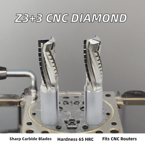 YUFU Z3+3 Fraise à spirale diamantée CNC en carbure, 10 mm de tranchant, personnalisable ODM/OEM pour le contreplaqué - Product Image 2