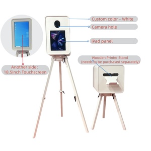 Photomaton en bois pour mariage, impression en libre-service, contrôle par écran tactile <span class=keywords><strong>iPad</strong></span>/SLR/appareil photo, capacité <span class=keywords><strong>de</strong></span> 15 personnes, personnalisation des couleurs - Product Image 5