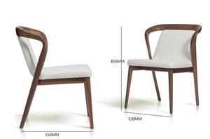 Luce nordica di lusso in legno massello sedia da pranzo moderna per il tempo libero piccolo libro rosso con la stessa rete sedia rossa - Product Image 5