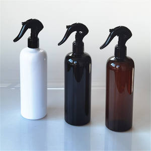 16oz 500ml PET Transparent Plastic Mist Fine <b>Bottle</b> with Black Trigger Pump Sprayer Cap Refillable Sealing Type - Product Image 5
