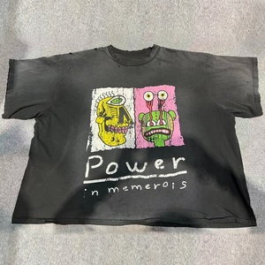 Camiseta de Manga Corta para Hombre, Personalizada, 100% Algodón Orgánico, Corte Holgado, Estilo Boxy, Lavado Ácido, Estampado Gráfico - Product Image 1