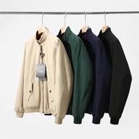 Veste coupe-vent pour homme avec logo personnalisé OEM, veste bomber vintage à fermeture éclair, col montant, multi-poches, veste de travail