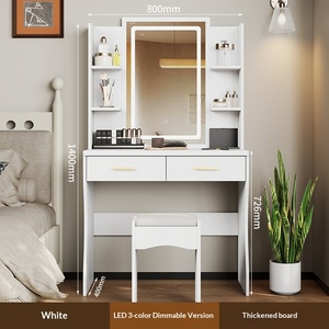 Venta Directa <span class=keywords><strong>de</strong></span> Fábrica, Tocador <span class=keywords><strong>de</strong></span> Madera Nórdico para <span class=keywords><strong>Dormitorio</strong></span>, Tocador <span class=keywords><strong>de</strong></span> Maquillaje con Espejo LED y Silla - Product Image 5