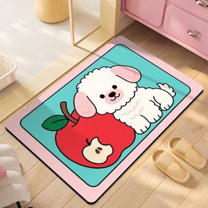 Alfombra de suelo con diseño de perro de dibujos animados Yongjin, de 38x58cm, 48x78cm, 58x88cm, de tierra de diatomeas, para entrada, dormitorio, sala de estar - Product Image 1