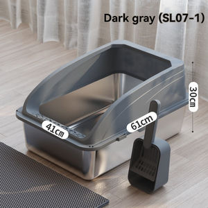 Extra Grande Aprofundamento Semi-Fechado Aço Inoxidável Litter Caixa Fácil Limpar Cat WC para Cães Cat Acessórios - Product Image 4