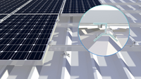Système de support photovoltaïque pour toitures métalliques industrielles, pour grandes surfaces, avec structure résistante au vent et personnalisation directe en usine
