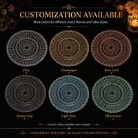 Assiette de présentation en verre transparent pour location de mariage, dessous de plat de luxe aspect cristal pour banquet, hôtel, fête, décoration de table