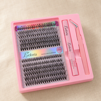 Kit de cils inférieurs faits main personnalisés, kit de cils en grappe DIY, cils en grappe naturels, cils en grappe individuels en gros