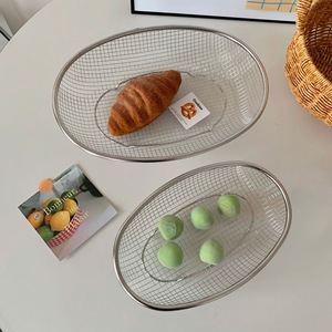 Stainless Steel Rectangle Vegetable Washing Draining Basket Fruit Basket Wire Frame Sieve <b>Kitchen</b> Bathroom Multifunction Durable - Product Image 1