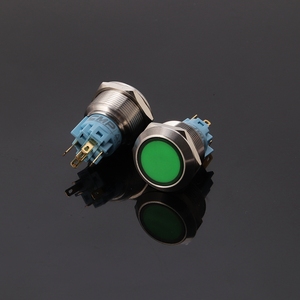 22mm Reset Roter 12V-24V LED-Licht Metall-Drucktastenschalter mit Rotem Kopf - Product Image 2