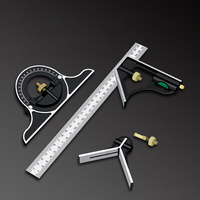 Règle d'angle multifonction réglable en acier inoxydable 300 mm, règle d'angle carrée mobile pour le travail du bois