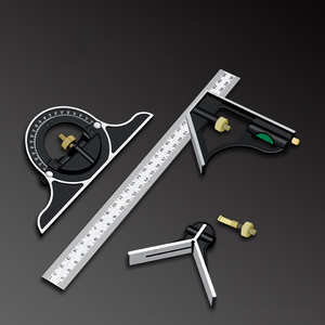 Règle d'angle multifonction réglable en acier inoxydable 300 mm, règle d'angle carrée mobile pour le travail du bois - Product Image 2