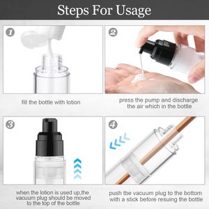 Wholesale Luxury PET Plastic <b>Vacuum</b> Airless <b>Pump</b> Bottle Transparent Screen Printed Custom Logo Skin Care Serum & Lotion - Product Image 5