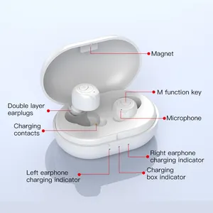 Alat bantu dengar Digital dengan Bluetooth, alat bantu dengar Digital dengan suku cadang TWS isi ulang, alat bantu dengar gigi biru