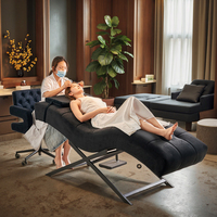 Table de massage en forme de S Salon de beauté Chaise longue ergonomique réglable Design léger et luxueux Matériel PU