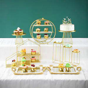 D-210โลหะยืนเค้กรอบยืนเค้กสแควร์ลูกอมแสดงจานคัพ<span class=keywords><strong>เค้ก</strong></span>ที่ให้บริการหองานแต่งงานงานเลี้ยงวันเกิด - Product Image 3