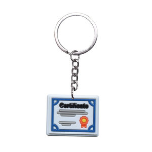 Llavero de goma suave de Pvc de dibujos animados con borde promocional, bolso escolar, colgante de regalo pequeño, llavero de Pvc - Product Image 5