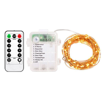 Guirlande lumineuse LED 3D USB étanche, petite, clignotante, à intensité variable, avec télécommande, boîte à piles, décoration de vacances suspendue, moderne