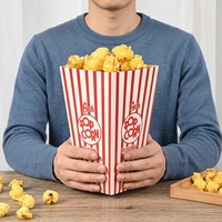 Boîte à Popcorn Jetable Thème Date de Production, Emballage Alimentaire en Papier, Fournitures de Fête, Boîte à Frites à Emporter