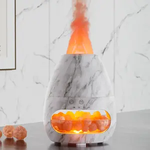 Himalayan Salt Lamp 3D Flame Aroma Diffuser Ultrasonic USB Essential Oil Diffuser Air Purifying Flame Humidifier For HOme