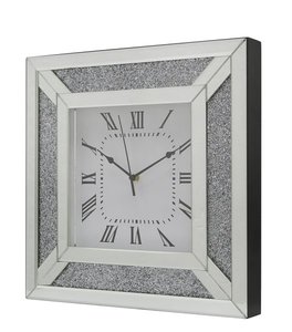 Đồng Hồ Treo Tường Phòng Khách Thiết Kế Độc Đáo, Đồng Hồ Treo Tường Tráng Gương Màu Bạc Kim Cương Sang Trọng Dành Cho Gia Đình Và Khách Sạn - Product Image 3