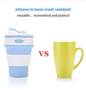 Taza plegable de silicona para bebidas, taza de viaje al aire libre de 350Ml, taza de café plegable de silicona para interior - Product Image 4