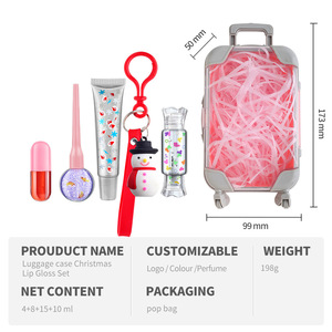 Ensemble de soins de la peau pour voyage, mini valise, gloss à lèvres, hydratant pour filles, cadeau de Noël - Product Image 4