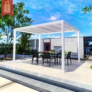 Pergola extérieure de taille standard avec toit à lames orientables, design moderne, télécommande, <span class=keywords><strong>bois</strong></span> traité naturellement, patio, jardin, <span class=keywords><strong>terrasse</strong></span> - Product Image 1