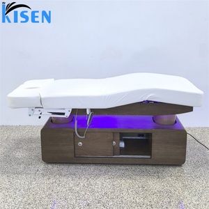 Kisen Modern 4 Motors Electric Beauty Bed With <b>LED</b> <b>Light</b> Adjustable Leg Rest Backrest Lift Option Latex Mattress <b>Cover</b> - Product Image 6