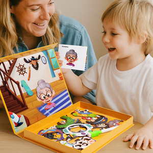 Puzzle magnétique 3D dinosaure à faces changeantes <span class=keywords><strong>pour</strong></span> la petite enfance, jouet éducatif en papier <span class=keywords><strong>pour</strong></span> les 4-6 ans, développe les capacités cognitives - Product Image 4