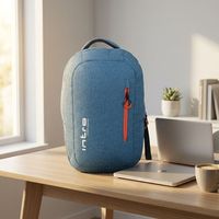 Mochila Ligera para Uso Diario, Resistente, para la Escuela, con Bolsillo Frontal de Acceso Rápido y Compartimento Acolchado para Portátil