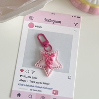 Porte-clés en PVC en forme de cœur découpé avec nœud en ruban, léger, pendentif mignon et féminin, accessoires cadeaux pour meilleures amies