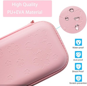 8-in-1 Rosa Reise-Tragetasche Zubehör-Set für Nintendo <span class=keywords><strong>Switch</strong></span> <span class=keywords><strong>Lite</strong></span> Konsole Displayschutzfolie Thumbstick-Aufsätze - Product Image 2