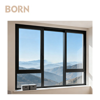 Ventanas abatibles con marco de aluminio y vidrio Low E resistente a los rayos UV a prueba de viento para desarrollos de condominios con estilo moderno