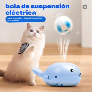 Juguete flotante con forma de ballena azul con ventilador recargable por USB, diseño de dibujos animados de 11x7x5cm para mascotas - Product Image 2
