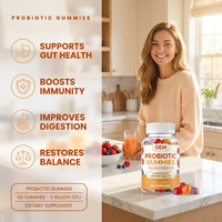 LUVVITA OEM ODM Marque Privée Gommes Probiotiques pour Femme Suppléments Quotidiens Originaux en Vrac Sans Sucre Vitamines Probiotiques en Gommes