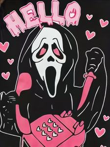 Sudadera de cuello redondo con estampado de elementos de Halloween para <span class=keywords><strong>mujer</strong></span>, sudadera de manga raglán con estampado de dibujos animados para Otoño e Invierno - Product Image 3