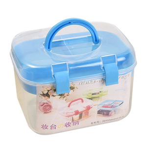 Transparent Cosmetic Organizer With Lid And Handle <b>Plastic</b> Makeup <b>Storage</b> Box Desktop Organizer For Beauty Tools And Cosmetics - Product Image 5