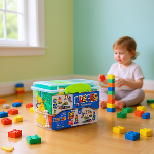 210 Piece Building <b>Blocks</b> Set for Kids Creative Educational Construction Toy Box Packed - Product Image 2