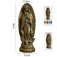 Statue en résine de la Vierge Marie Notre-Dame de Guadalupe, 19 cm, 30 cm, petite figurine avec halo de rayons pour l'autel de la maison, salle de prière, cadeau catholique