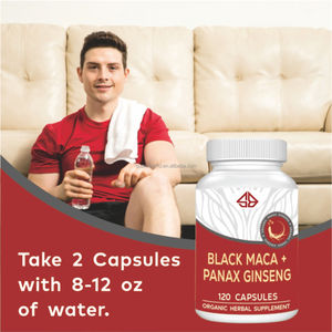 Cápsulas Herbales de Maca Negra y Ginseng para Adultos, Mejora la Energía, la Salud Inmunológica, la Atención y la Resistencia, 120 Unidades OEM - Product Image 4