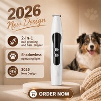 Wiederaufladbares 2-in-1 Hunde- und Katzen-Pflegeset Hochgeschwindigkeits-Leistungsstarker Pfoten-Trimmer Nagelschleifer mit LED-Schattenlicht Umweltfreundlich