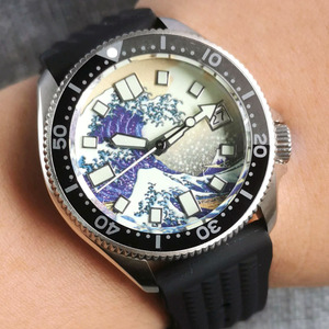 Montre mécanique pour homme <span class=keywords><strong>SKX013</strong></span> Nologo Luminous NH35A Kagawana en acier, étanche à 300 m, verre saphir, bracelet en caoutchouc - Product Image 2