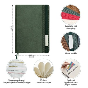 Muestra Gratuita de Agenda A5 de Cuero PU, Regalo Promocional Empresarial, Tapa Dura Personalizada, Banda Elástica, Placa de Identificación Metálica, Líneas para Escribir, Cuaderno - Product Image 5