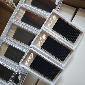 Private Label ciglia C D arricciatura 11 12mm Volume russo Extension ciglia 0.07mm ciglia singole seta ciglia vassoi estensione all'ingrosso - Product Image 1