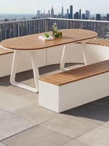 All-Weather Solid Teak <b>Wood</b> Outdoor Furniture Set Waterproof Sunscreen Treated <b>Table</b> Chairs for Park Terrace Leisure <b>Garden</b> Huwa - Product Image 4