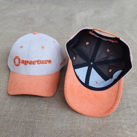 Casquette de baseball décontractée en velours côtelé à 6 panneaux de haute qualité pour filles, personnalisable avec logo brodé 3D – Vente en gros fabricant