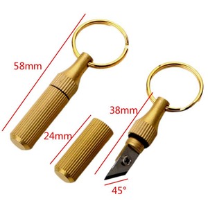 Portable Keychain Brass Engraving Knife Mini Handheld Carbon Steel Blade Metal Handle 45 Degree Tip Angle Utility Knife - Product Image 4