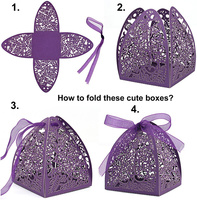 Boîtes de faveur coffrets cadeaux douche nuptiale anniversaire fête d'anniversaire mariage découpé au laser Rose boîtes de bonbons