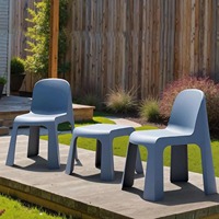 Chaise de jardin empilable en plastique PP, légère, portable, sans accoudoirs, résistante à l'eau, pour l'extérieur, vente en gros